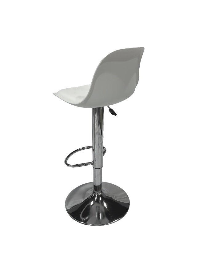 MAPLE HOME DECORATION Maple Home Swivel High Chair Bar Stool Adjustable Up Down Stainless Steel Base Office Restaurant Furniture(White-1Pcs) - Image 4